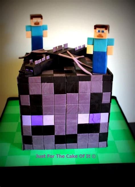 Minecraft Enderman And Ender Dragon Minecraft Birthday Cake Dragon Birthday Cakes Dragon Cake