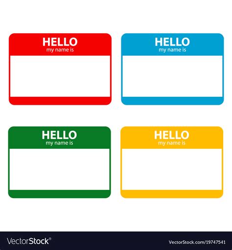 Hello My Name Is Royalty Free Vector Image Vectorstock