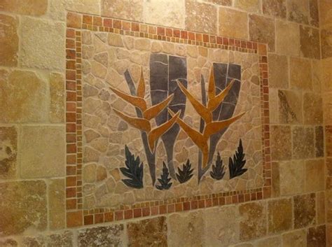 Hand Crafted Shower Wall Tropical Tile Mural By Makena Art Tile Murals