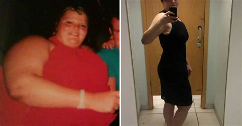 hayley edwards mum who got stuck in turnstile when she weighed 23 stone sheds halves her body