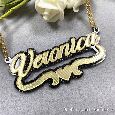 Acrylic Necklace Name Acrylic Name Plate Necklace Custom Etsy