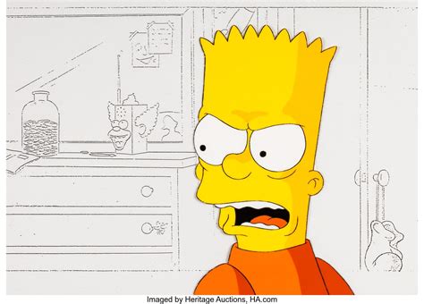 Bart Loses His Cool In This Original The Simpsons Production Cel