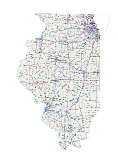 Illinois State Route Network Map Illinois Highways Map Cities Of