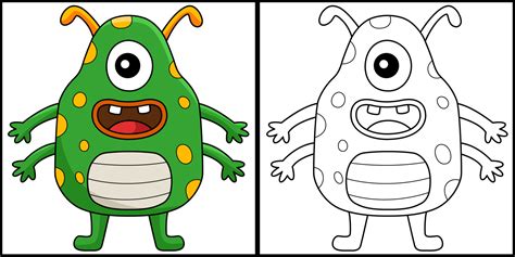 Monster Coloring Page Vector Art Icons And Graphics For Free Download