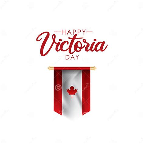 Happy Victoria Day With Crown And Flag Vector For Banner Print Stock
