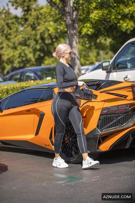 Kylie Jenner Sexy With Million Dollar Lamborghini In Calabasas Aznude