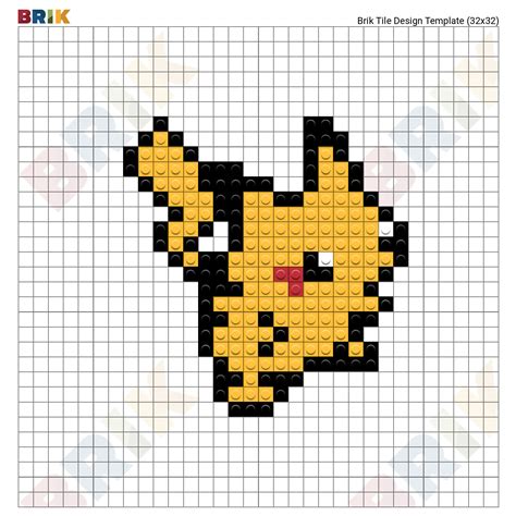 A Pikachu Grid Pixel Art Pokemon Pixel Art Grid Pixel Art Images And