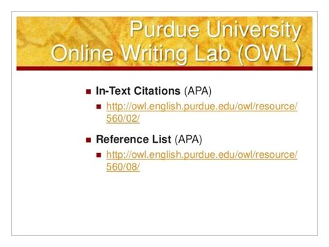 Owl Purdue Citation Purdue Owl Annotated Bibliography Mla Sample
