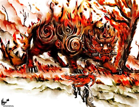 Amaterasu Vs Fire Beast By Hyrohiku On Deviantart