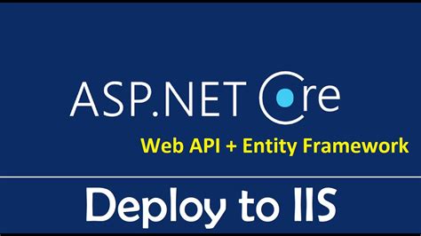 ASP NET Core Web API Entity Framework Core Deploy To IIS EP