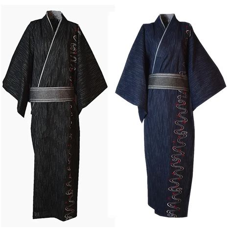 Buy Men Yukata Kimono Pajamas Robe Cotton Bathrobe