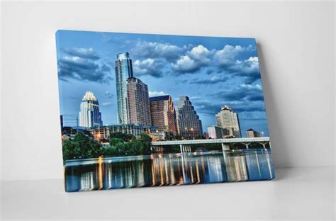 Austin Texas Downtown Skyline Gallery Wrapped Canvas Print In 2021