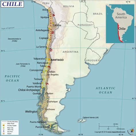 What Are The Key Facts Of Chile Chile South America Map Map