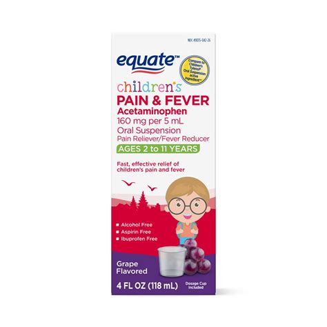 Equate Childrens Grape Flavored Pain And Fever Liquid Ages 2 To 11