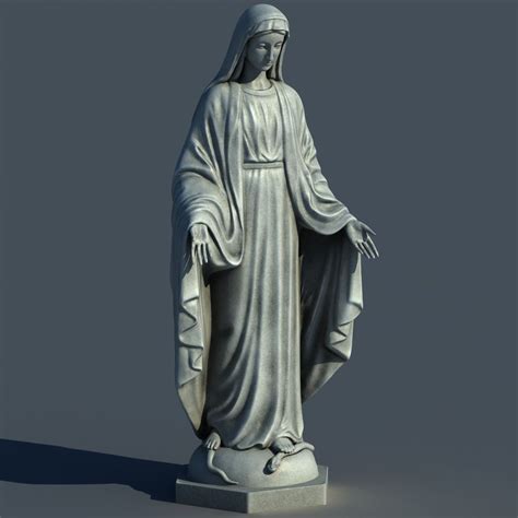 Virgin Mary Statue 3d Model Virgin Mary Statue Mary Statue Virgin Mary