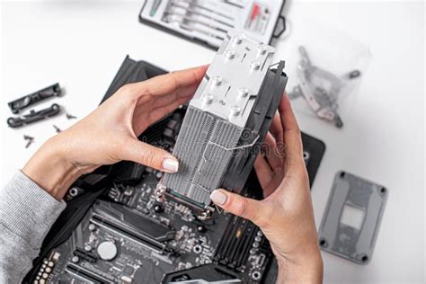 Installing Or Repair The Air Cooling System Of The Pc Processor Stock