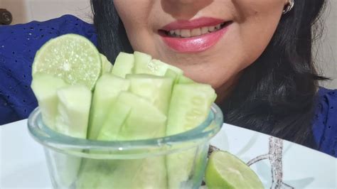 Asmr Comiendo Pepino Asmr Eating Cucumber Mukbang Youtube