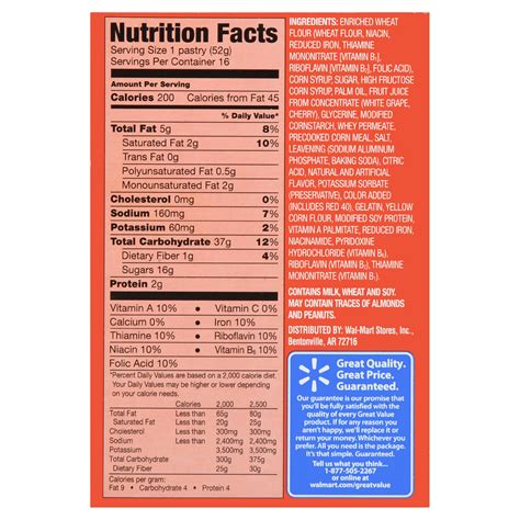 Pop Tart Nutrition Facts Cherry Besto Blog