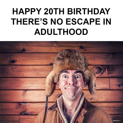 Happy 20th Birthday Meme In Psd Illustrator   Png Download