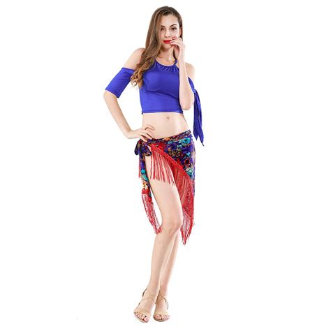 Buy Royal Smeela Belly Dancer Costumes For Women Belly Dance Hip Scarf Fringe Velvet Tribal