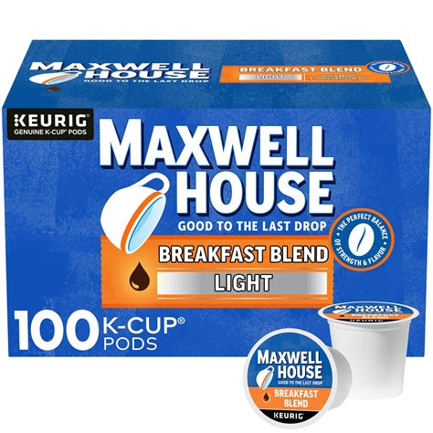 Maxwell House Breakfast Blend Light Roast K Cup Coffee Pods 100 Ct