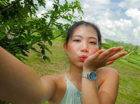 695 Attractive Asian Woman Taking Selfie Cell Phone Stock Photos Free