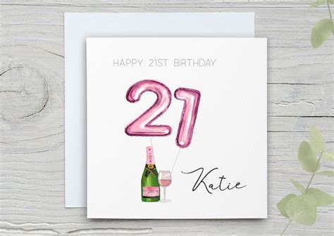 21st Birthday Card Personalised Birthday Card Girls Card Etsy