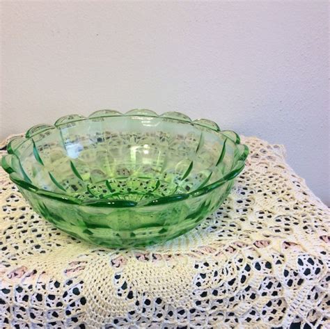 Vintage Light Green Glass Bowl By Vintagerushboutique On Etsy Green
