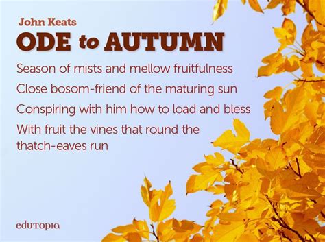 Keats Ode To Autumn Joy And Sadness Appreciate Life The Last Drop