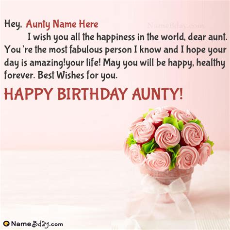 Happy Birthday Wishes For Aunty With Name And Photo