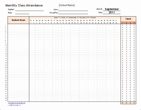 6 Monthly Attendance Sheet Template Excel Excel Templates Excel