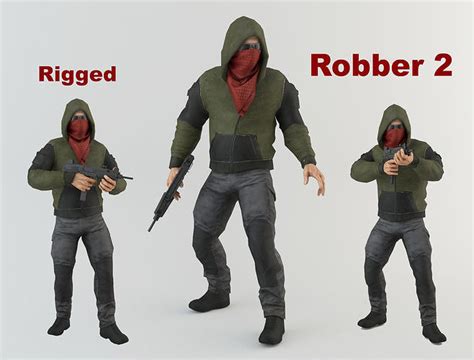 3d Model Robber 2 Vr Ar Low Poly Cgtrader