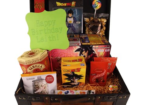 All products in the box are exclusive designs just available as part of the gift box. Dragon Ball Gift Baskets