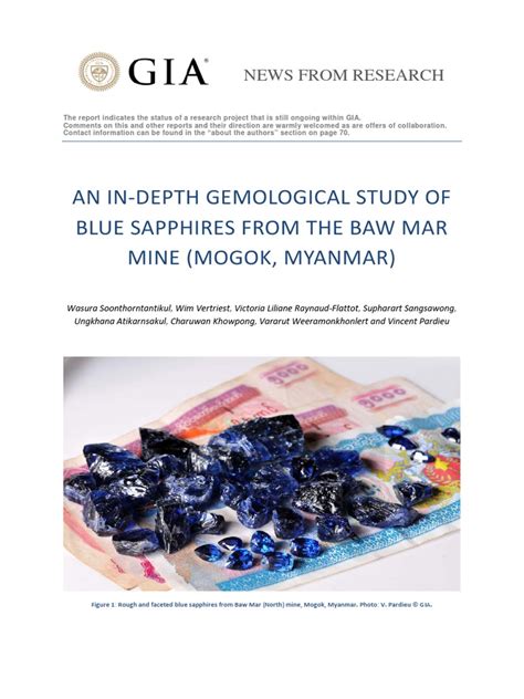 Gemological Study Blue Sapphires Baw Mar Mine Mogok Myanmar Gia Pdf