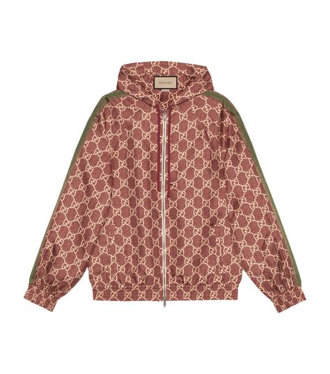 Gucci Pink Silk Gg Supreme Hooded Jacket Harrods Uk