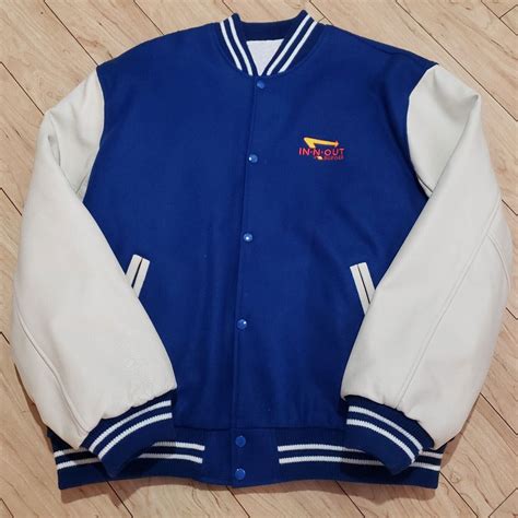 Letterman Blue And White In N Out Burger Varsity Jacket Jackets Masters