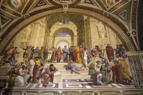 La scuola di atene è uno degli affreschi più famosi al mondo, e anche uno dei più ricchi di significati simbolici della storia dell'arte. Il Banco Dell'affresco Di Atene Fotografia Editoriale ...