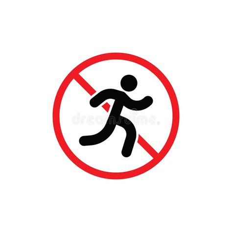No Running Sign Isolated On White Background Stock Vector