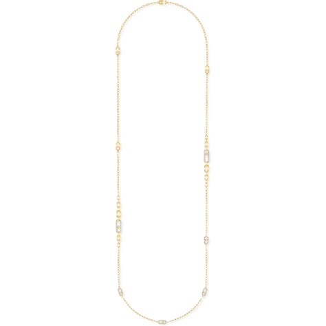 Messika Move Uno Diamond Station Necklace In 18k Gold
