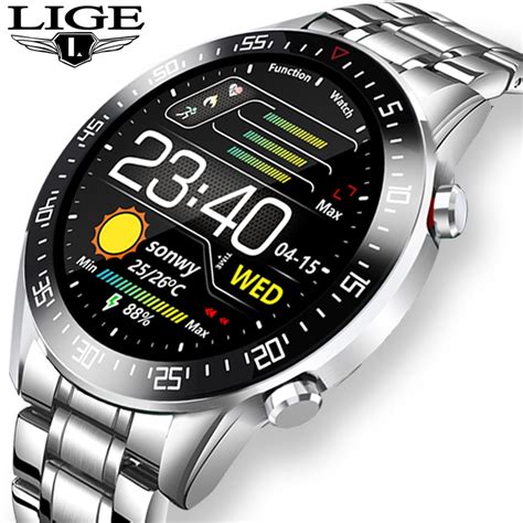 Smart watches are by no means the devices you can't live without but man, do they make our life easier. LIGE 2020 fashion Full circle touch screen Mens Smart ...