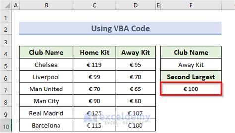 How To Find The Second Largest Number In Excel Using The LARGE Function