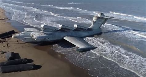Aerial Footage Shows One Of A Kind Soviet Caspian Sea Monster Plane