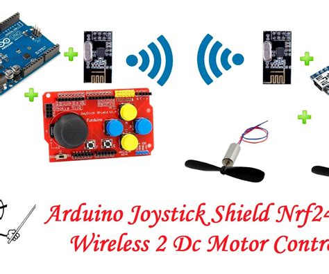 Arduino Joystick Shield Nrf24l01 Wireless 2 Dc Motor Control Rc Car