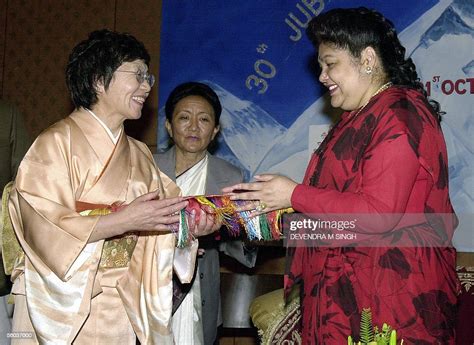 Queen Komal Of Nepal Hands A Felicitation Letter To Japanese Woman News Photo Getty Images
