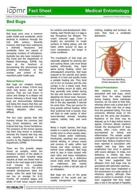 Bed Bugs Fact Sheet