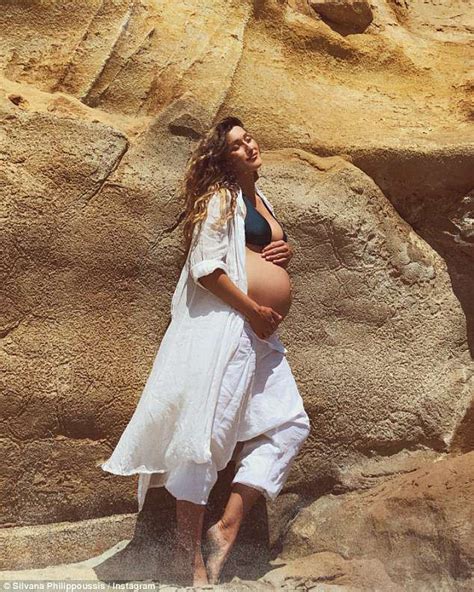 Mark Philippoussis Model Wife Silvana Flaunts Her Burgeoning 32 Week Bump At The Beach Daily