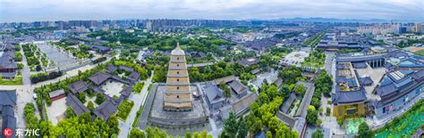 Aerial View Of Xian Ancient City After Rain China Plus