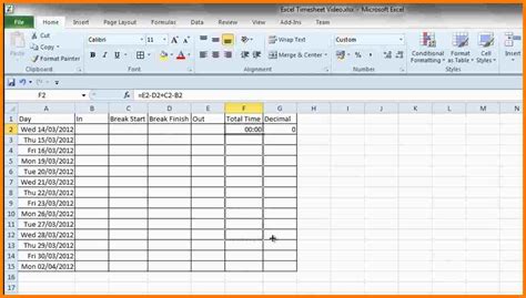 Payroll Spreadsheet Template — Db