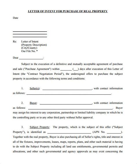 letter of intent to rent property property walls
