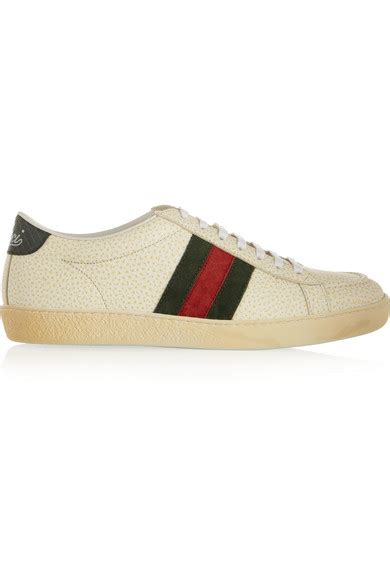 Gucci Vintage Distressed Leather Sneakers Net A Portercom